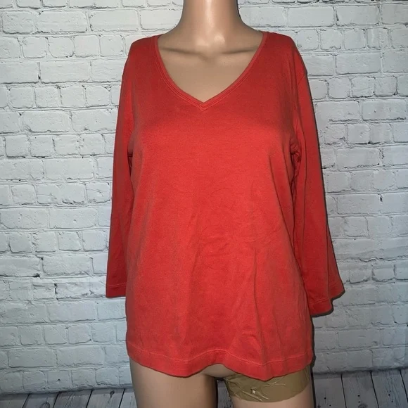 chico’s red long sleeve shirt size 1 - Picture 1 of 4